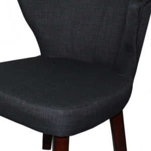 Homeroots 31" Dark Charcoal Grey & Black Wooden Curve Back Chair – Luxurious Accent & Dining Seating Option   470316