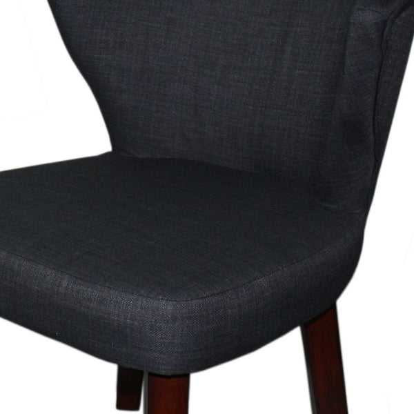 Homeroots 31" Dark Charcoal Grey & Black Wooden Curve Back Chair – Luxurious Accent & Dining Seating Option   470316