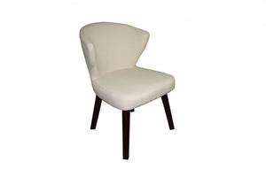 Homeroots 31" Cream And Black Wooden Curve Back Dining Or Accent Chair   470318