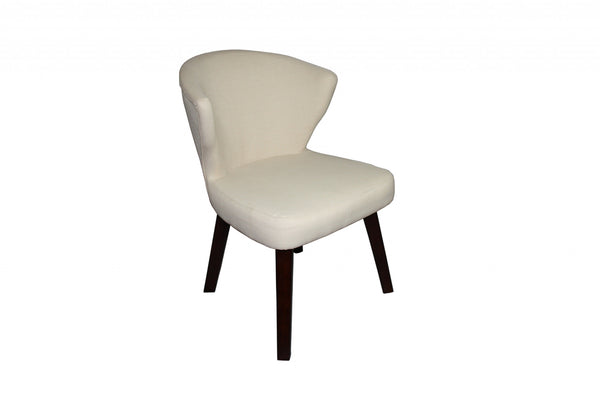 Homeroots 31" Cream And Black Wooden Curve Back Dining Or Accent Chair   470318