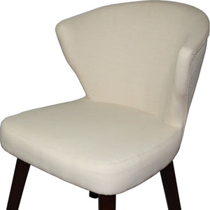 Homeroots 31" Cream And Black Wooden Curve Back Dining Or Accent Chair   470318