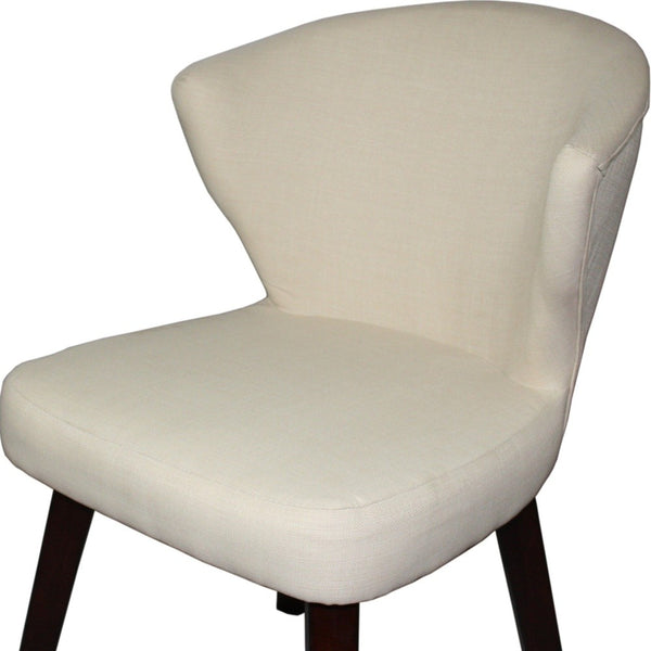 Homeroots 31" Cream And Black Wooden Curve Back Dining Or Accent Chair   470318