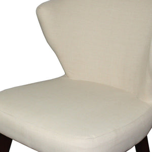 Homeroots 31" Cream And Black Wooden Curve Back Dining Or Accent Chair   470318