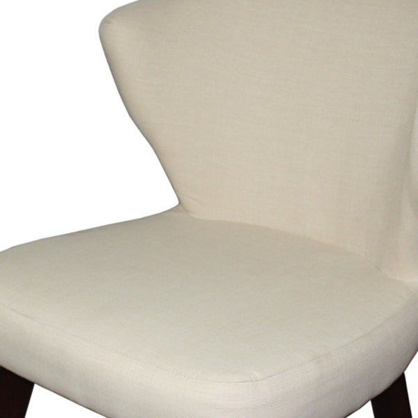 Homeroots 31" Cream And Black Wooden Curve Back Dining Or Accent Chair   470318