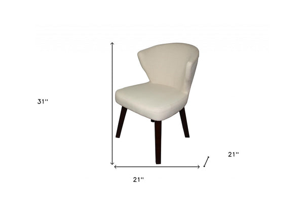 Homeroots 31" Cream And Black Wooden Curve Back Dining Or Accent Chair   470318