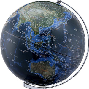 Homeroots 15" Chrome Polyresin Globe With Led  Polyresin 470337