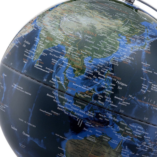 Homeroots 15" Chrome Polyresin Globe With Led  Polyresin 470337