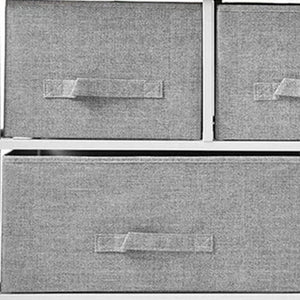 Homeroots 39" Gray And White Steel And Fabric Five Drawer Dresser  Steel And Fabric 470352