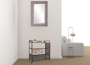 HomeRoots 32" Brown Fabric and Steel Accent Chest – Stylish Storage with 7 Drawers and 2 Shelves for Any Space 470356