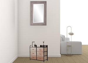 HomeRoots 31" Brown Fabric and Metal Accent Chest - Stylish Storage with Six Drawers and Two Shelves for Any Space 470359