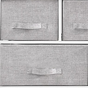 Homeroots 39" Gray And White Steel And Fabric Five Drawer Dresser  Steel And Fabric 470360