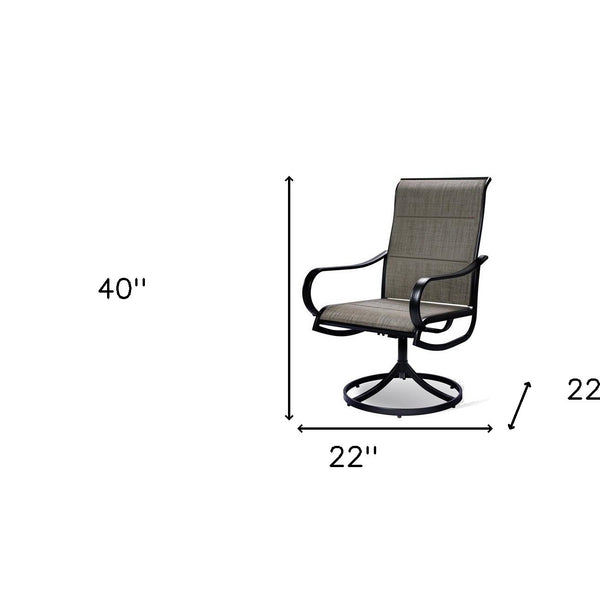 Homeroots Set Of Two 22" Gray And Black Steel Indoor Outdoor Dining Chair  Metal 470374