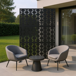HomeRoots 76" Black Steel Three Panel Screen - Stylish Room Divider for Privacy, Decor & Versatile Use! 470390