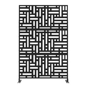 HomeRoots 76" Black Steel Three-Panel Room Divider - Modern Design for Stylish Spaces & Enhanced Privacy Solutions 470393