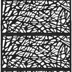 HomeRoots 76" Black Steel Three-Panel Room Divider – Stylish Privacy Screen for Modern Indoor & Outdoor Spaces 470399