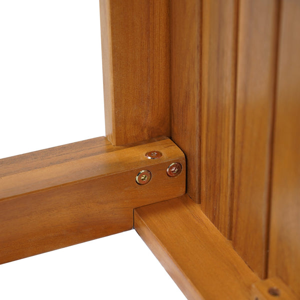 English Elm Christopher Knight Home® - Outdoor Acacia Wood Bar Table with Slatted Top and Tapered Legs, Weather-Resistant Hardwood Design Teak 43 L x 35.5 W x 7 H N776P285371T