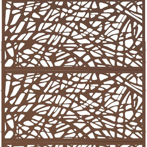 HomeRoots 76" Brown Steel Three-Panel Room Divider Screen - Elegant Privacy Solution with Reversible Design 470400