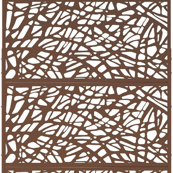HomeRoots 76" Brown Steel Three-Panel Room Divider Screen - Elegant Privacy Solution with Reversible Design 470400