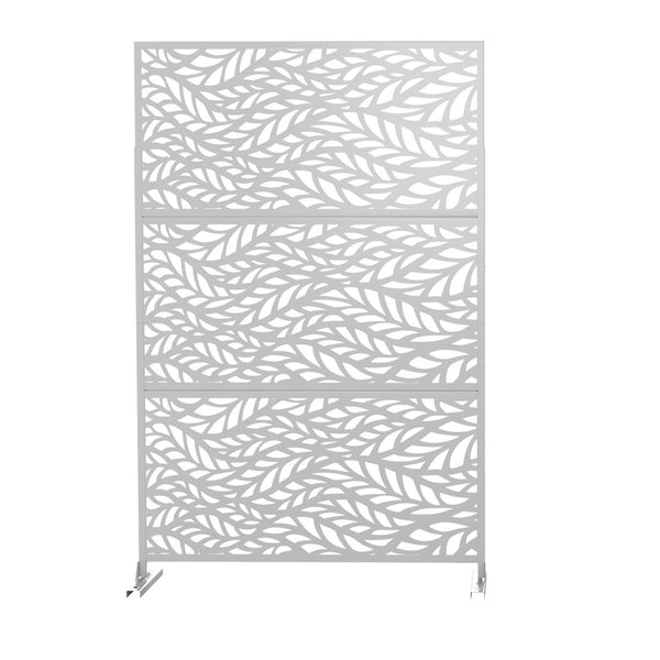 HomeRoots 76" White Steel Three-Panel Room Divider Screen for Modern Privacy, Style, and Versatile Decor 470404