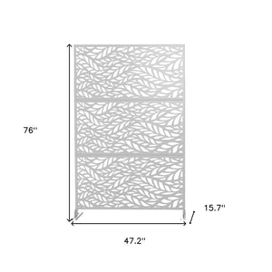 HomeRoots 76" White Steel Three-Panel Room Divider Screen for Modern Privacy, Style, and Versatile Decor 470404