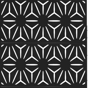 HomeRoots 76" Black Steel Three Panel Room Divider - Modern Industrial Design for Stylish Space Separation 470405