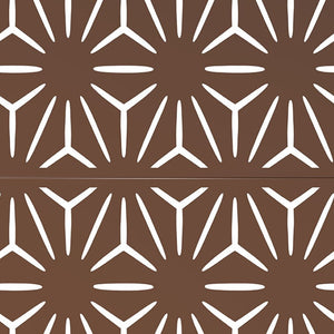 HomeRoots 76" Brown Steel Three Panel Room Divider - Elegant Translucent Screens for Indoor & Outdoor Spaces 470406