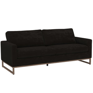 English Elm Black Contemporary Sofa Wraparound Metal Base Low Profile Minimalist Living Room B361P483236