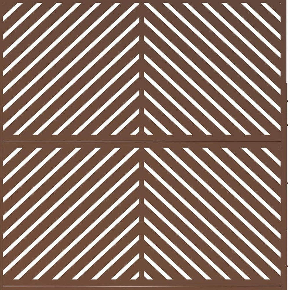 HomeRoots 76" Brown Steel Three Panel Room Divider - Stylish Privacy Screen for Indoor & Outdoor Spaces 470409