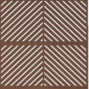 HomeRoots 76" Brown Steel Three Panel Room Divider - Stylish Privacy Screen for Indoor & Outdoor Spaces 470409