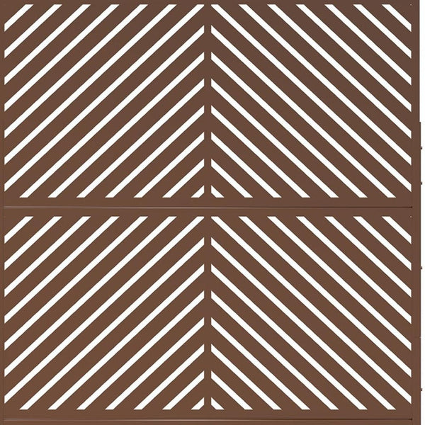 HomeRoots 76" Brown Steel Three Panel Room Divider - Stylish Privacy Screen for Indoor & Outdoor Spaces 470409