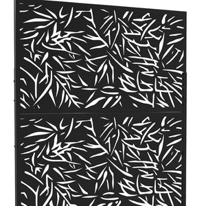 HomeRoots 76" Black Steel Three-Panel Room Divider – Modern Translucent Design for Stylish Privacy & Versatility 470411