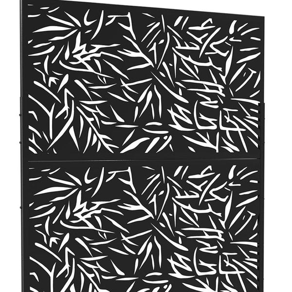 HomeRoots 76" Black Steel Three-Panel Room Divider – Modern Translucent Design for Stylish Privacy & Versatility 470411