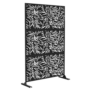 HomeRoots 76" Black Steel Three-Panel Room Divider – Modern Translucent Design for Stylish Privacy & Versatility 470411