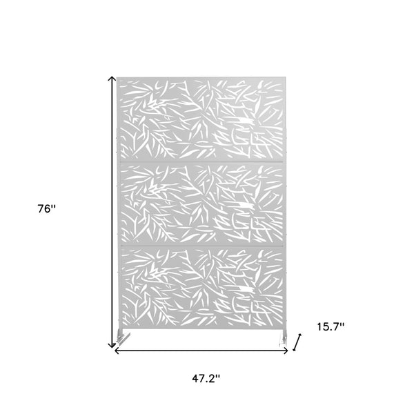 HomeRoots 76" Elegant White Steel Three-Panel Room Divider – Versatile Privacy Screen for Stylish Spaces 470413