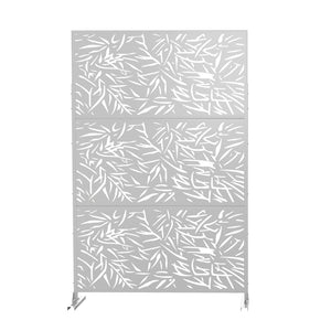 HomeRoots 76" Elegant White Steel Three-Panel Room Divider – Versatile Privacy Screen for Stylish Spaces 470413