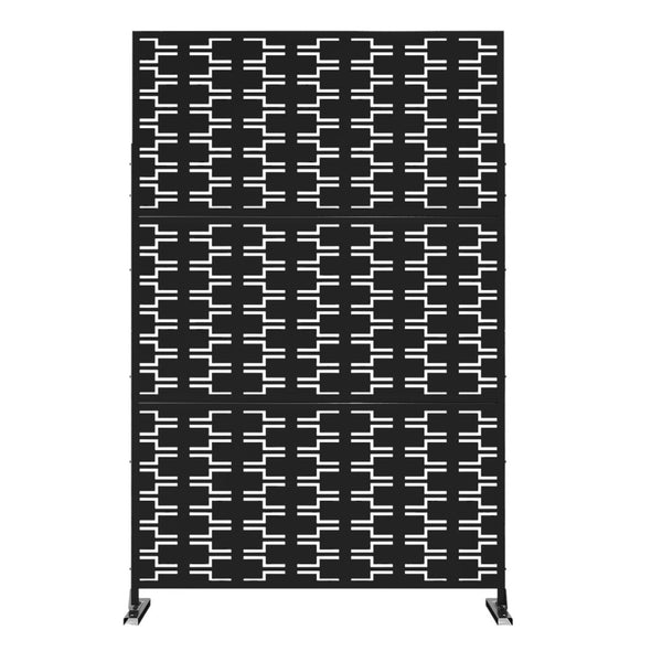 HomeRoots 76" Black Steel Three-Panel Room Divider: Modern Privacy Solution for Stylish Living Spaces & Events 470414