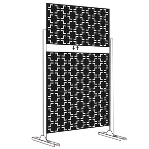 HomeRoots 76" Black Steel Three-Panel Room Divider: Modern Privacy Solution for Stylish Living Spaces & Events 470414