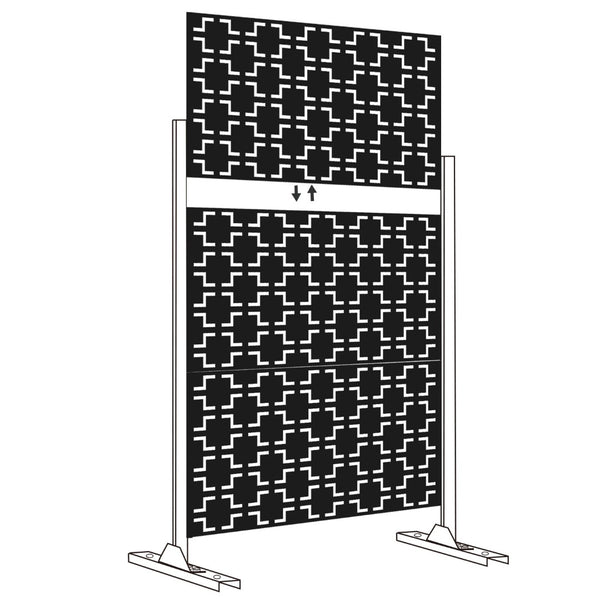 HomeRoots 76" Black Steel Three-Panel Room Divider: Modern Privacy Solution for Stylish Living Spaces & Events 470414