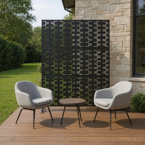 HomeRoots 76" Black Steel Three-Panel Room Divider: Modern Privacy Solution for Stylish Living Spaces & Events 470414