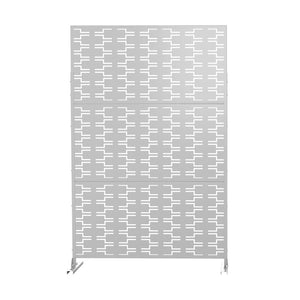 HomeRoots 76" Modern White Steel Three-Panel Room Divider - Stylish, Durable, and Versatile for Any Space 470416