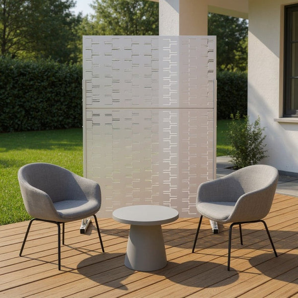 HomeRoots 76" Modern White Steel Three-Panel Room Divider - Stylish, Durable, and Versatile for Any Space 470416