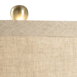 Wildwood Asher Open-Frame Antique Brass Table Lamp With Tan Linen Shade, Built-In Usb & Data Port For Hotels 47044