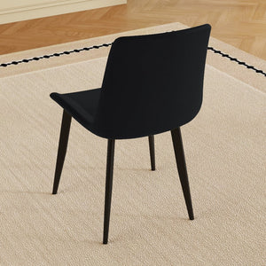 English Elm Modern PU Leather Dining Chairs with Carbon Steel Legs, Water-Resistant, 330lb Capacity, Set of 4 Black W2699P388294