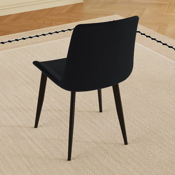 English Elm Modern PU Leather Dining Chairs with Carbon Steel Legs, Water-Resistant, 330lb Capacity, Set of 4 Black W2699P388294