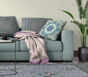 Homeroots 26" X 26" Yellow And Red Blown Seam Geometric Indoor Outdoor Throw Pillow   470501