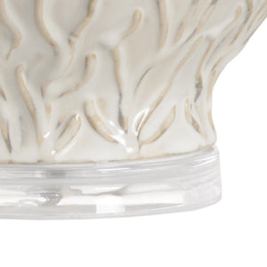 Wildwood Sea Grass Lamp — Coastal Ceramic Sea Grass Motif On Clear Acrylic Base For Elegant Ambient Lighting 47059
