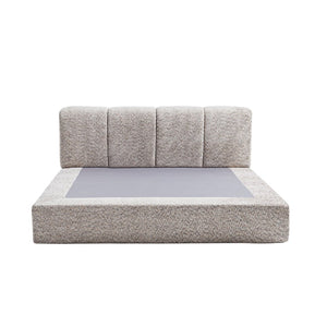 English Elm Queen Chenille Upholstered Cloud Platform Bed No Assembly Low Profile Modern Foundation Light Brown W1765P448447