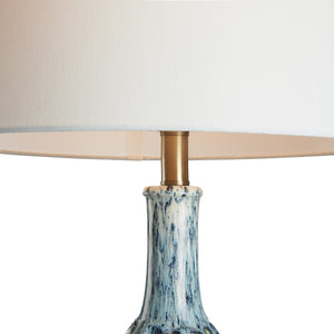 Wildwood Betty Mid-Century Ceramic Table Lamp In Textured Green Glaze With Brushed Antique Brass Base & Usb Port 47060