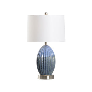 Wildwood Maui Sea Urchin Ceramic Lamp In Blue-Green Glaze With Brushed Nickel Base And Built-In Usb Port 47061