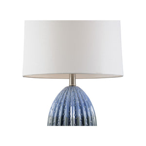 Wildwood Maui Sea Urchin Ceramic Lamp In Blue-Green Glaze With Brushed Nickel Base And Built-In Usb Port 47061